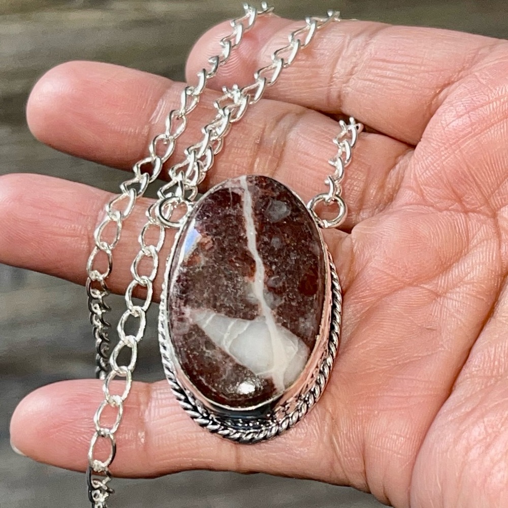 Coconut Jasper Pendant Necklace “Calming Stone” - Picture 5 of 14
